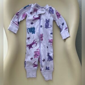 Hanna Andersson Cat Zippered Sleeper- size newborn